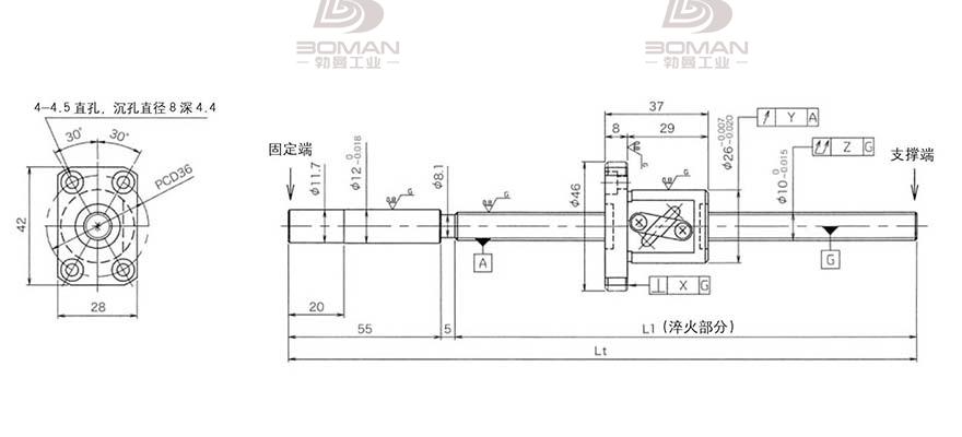 KURODA GG1004DS-BAPR-0385A 日本黑田滚珠丝杠型号规格